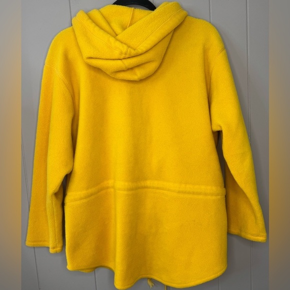 VTG Liz Wear Zip Up Hooded Fleece Cinch Waist Mustard Jacket Womens Med Petite - Picture 2 of 9